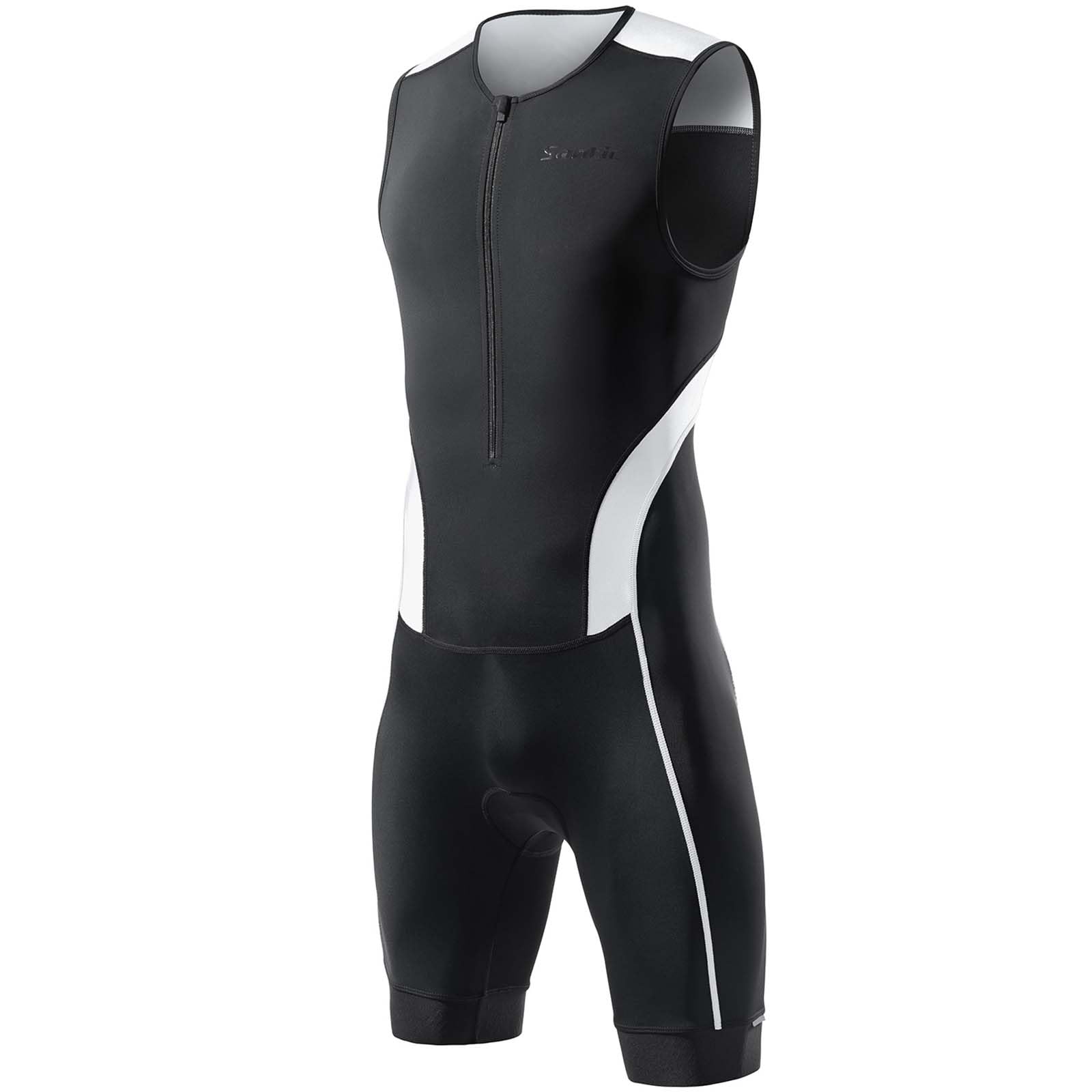 Santic Tuta da triathlon da uomo, imbottita, monopezzo, senza maniche, per corsa, ciclismo, nuoto, corsa