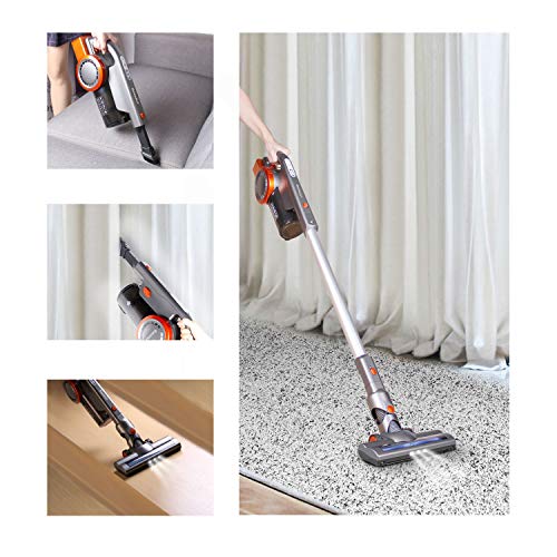 Cordless Vacuum Cleaner, 2 in 1 Stick and Handheld Vacuum Cleaner Lightweight Bagless Vacuum with 10Kpa Powerful Suction, LED Brush and Wall-Mount - Thumbnail 4