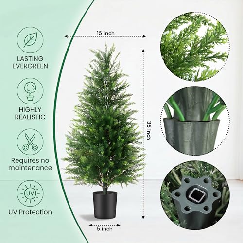 Image of 3FT Artificial Cedar Trees 2 Pack