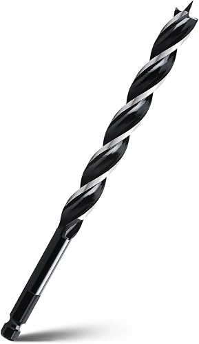 9/16" x 9" Auger Drill Bit for Wood,Hex Shank Tri Flute Drill Bit | Ship Auger Long Drill Bit for Soft and Hard Wood,Tree Stump,Plastic,Drywall and Composite Materials