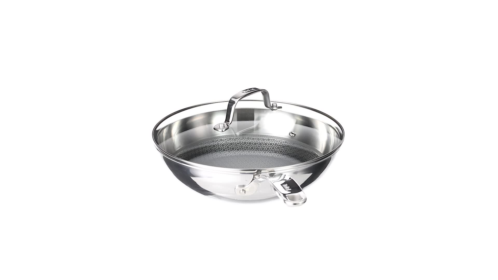 TEFAL E49716 Padella Wok Eternal Mesh | Acciaio Inox 3 Strati, Antiaderente Retinata, Adatta A Induzione, Senza PFOA - 4