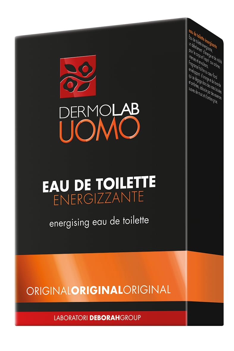 Dermolab Męski zestaw prysznicowy do szamponu relaksacyjnego 250 ml piżmo i bursztyn, orzeźwiający i perfumy Eau De Toilette Energetyzujący 100 ml, nuty pomarańczowo-lawendowe