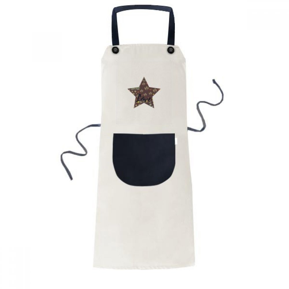 Tablier réglable beige à motif fleuri avec grande poche pour cuisine homme et femme