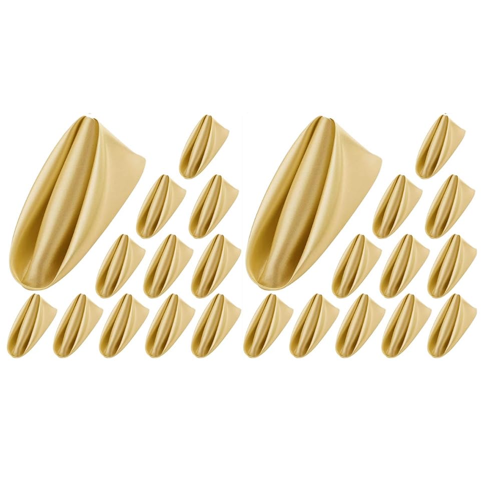 Elantoexis Gold 24-Piece Satin Square Dinner Napkins (48X48cm) - 24 X Satin Napkin