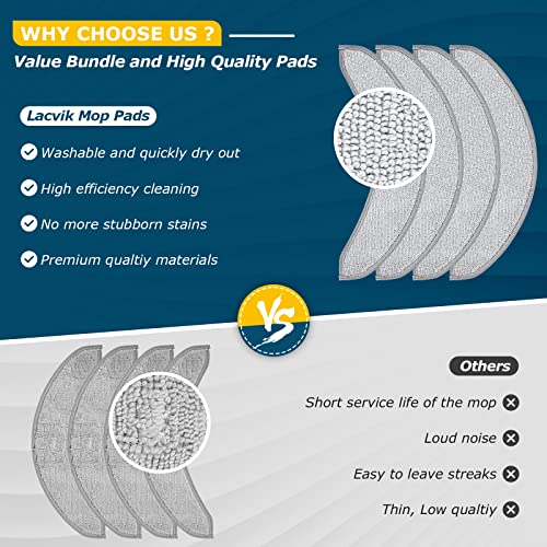 Image of 4 Pack Replacement Mop Pads for i-Robot Roomba Combo j7+ / j9+ Accessories | Microfiber Washable Mopping Pad for iRobot Roomba Combo j7+ / j9+ Robot Vacuum and Mop (Not fits for Roomba j7 / j7+ / j9+)