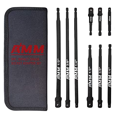 Image of AMM 9PCS Impact Socket Adapter Set, 1 /4 inch 3 /8 inch 1 /2 inch Drive for Power Drill