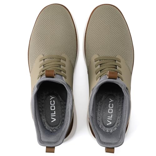 VILOCY Mens Slip On Casual Dress Shoes Hands Free Fashion Sneakers Mesh Tennis Walking Shoes Comfortable Work Shoes Breathable Lightweight Non Slip Khaki,EU40 by VILOCY - Used condition - Image 8
