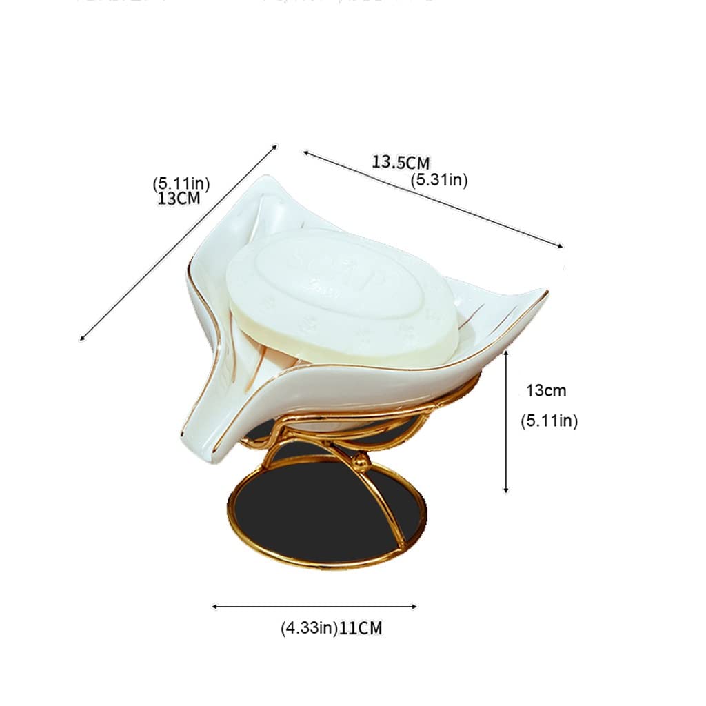 Jabonera Autodrenante Cerámica de acero inoxidable con encimera jabonera cubierta de lavabo interior cocina cocina creativa drenaje estante jabón estante bandeja Jabonera Jabonera Guardar