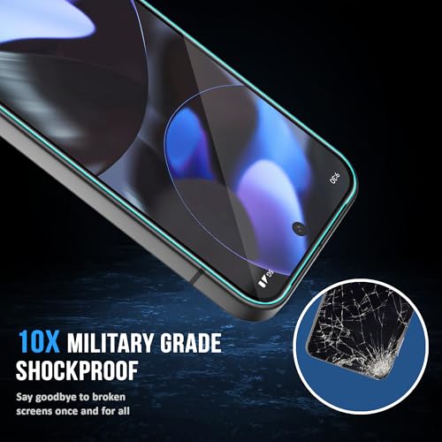 Image of FIRST MART Tempered Glass for Google Pixel 9 & Pixel 9 Pro, 9H Full-Glue Screen Protector, 3D Edge-to-Edge, HD Clear, Oleophobic, Case-Friendly, Black, Pack of 1