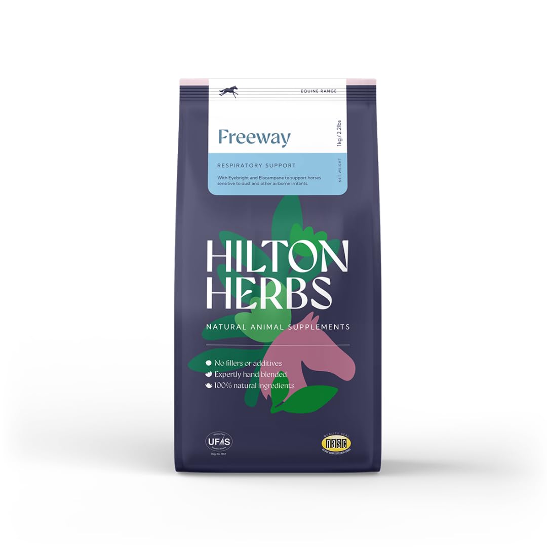 Freeway Hilton Herbs Natural Equine Supplement. 100% Natural Ingredients. Respiratory Supplement. For Horse Requiring Breathing Support. 1kg