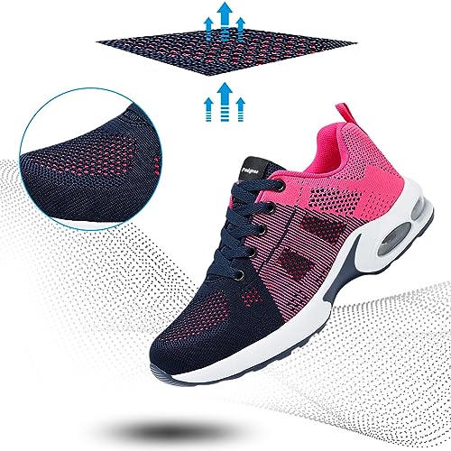 Image of Padgene Womens Sneakers Air Cushion Running Shoes Lightweight Tennis Walking Shoes Mesh Breathable Gym Work Fashion Sneakers Athletic Comfortable Casual