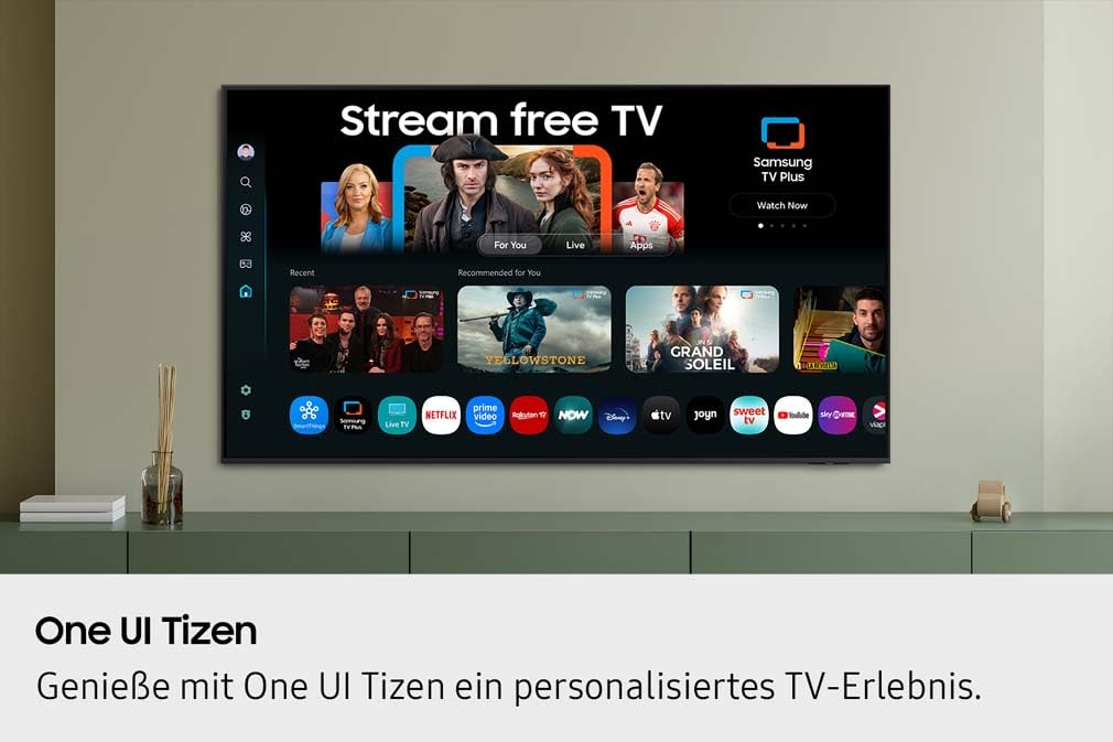 Samsung Full HD F6009F 32 Zoll (81 cm) LED Flachbildfernseher, PurColor-Technologie, HDR, Object Tracking Sound Lite, Knox Security, One UI Tizen, Smart TV, Unbegrenzt kostenlose Inhalte