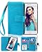 iPhone 6 Case, Crosspace iphone 6s Flip Wallet Case Premium PU Leather 2-in-1 Protective Magnetic Shell with Credit Card Holder/Slots and Wrist Lanyard for Apple Iphone 6/6s 4.7" (Blue)
