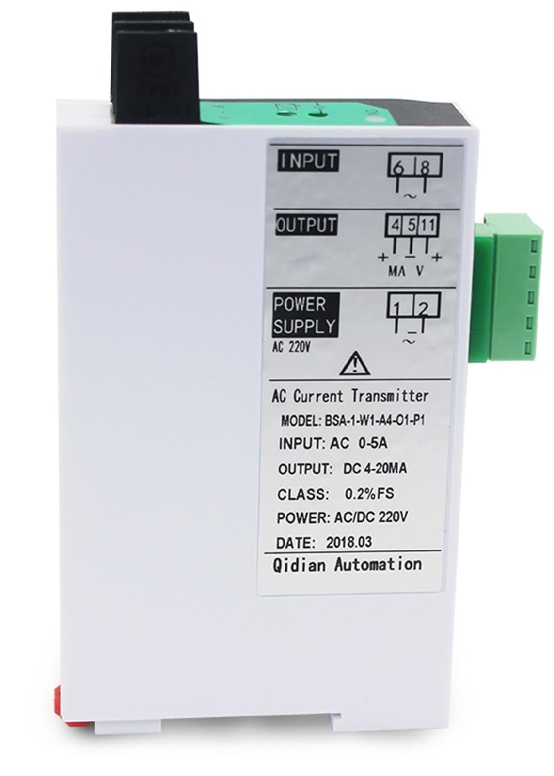 Capteur de courant AC AC0-1A à 4-20m, AC 500mA AC0-2A 3A 5A 10A 20A à 0-10V RS485 0-5V, transmetteur de courant AC, puissance DC85-265V(INPUT AC0-3A_AC DC85-265V POWER_OUTPUT 4-20MA)