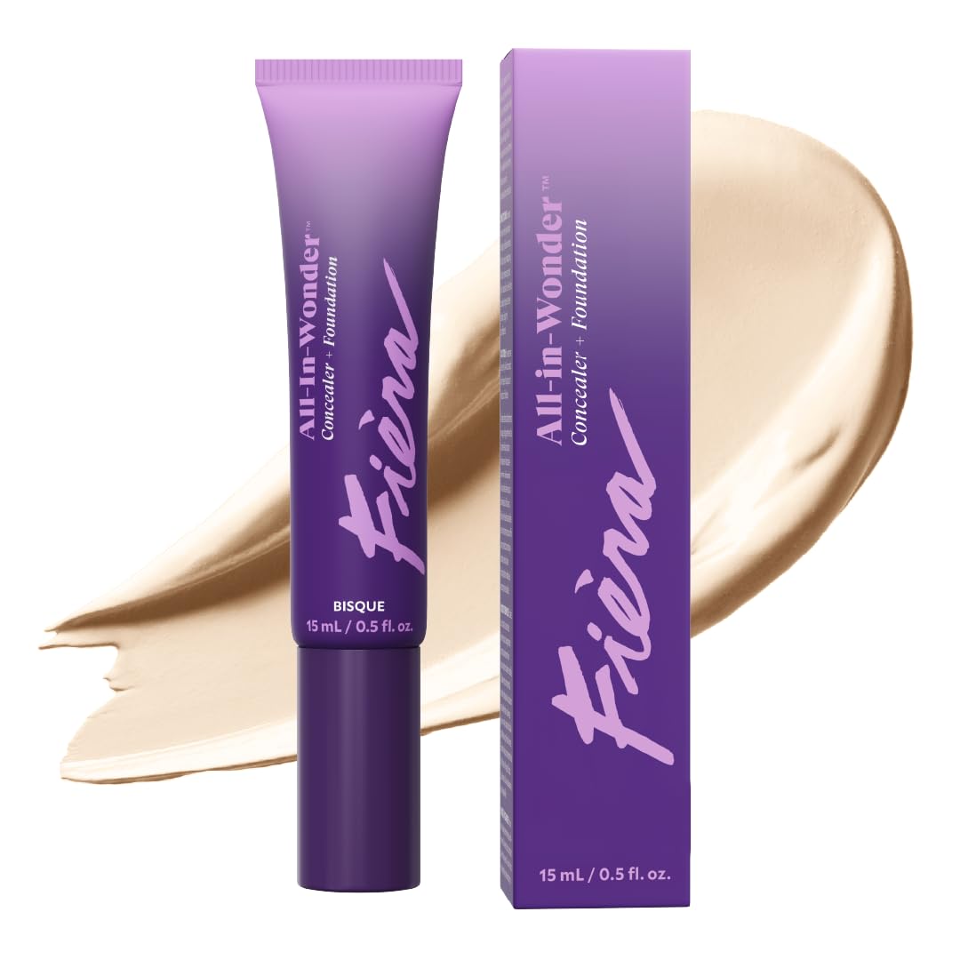 Fièra All-In-Wonder™ Concealer + Foundation – Full-Coverage, Crease-Proof, Hydrating Formula for Mature Skin, Blurs Fine Lines & Dark Circles, Radiant