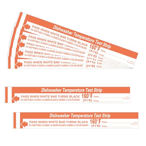 Relaxweex 25 Pcs Dishwasher Temperature Strips 160°f Heat Test Stickers Thermometer Labels for Dishwasher Degree Testing