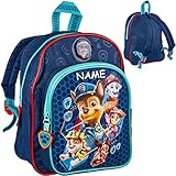 alles-meine.de GmbH Kinder Rucksack _ Paw Patrol - Hunde _ inkl. Name - Tasche - wasserfest & beschichtet - Kinderrucksack - 2 Fächer - groß Kind - Jungen Mädchen - Kindergartent..