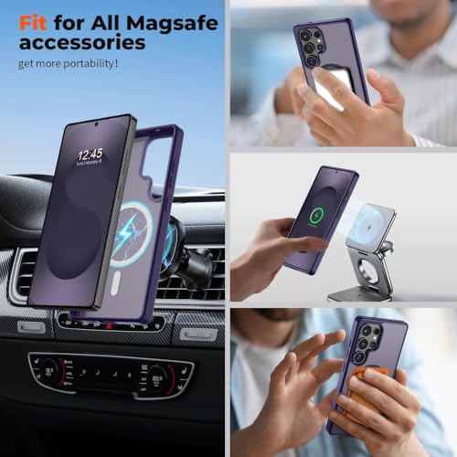 Image of AIBEX Back Cover for Samsung Galaxy S23 Ultra| Slim Case with Wireless Charging Support | Anti-Scratch, Shockproof, Anti-Fingerprint & Lightweight Military-Grade Protective Cover - Purple