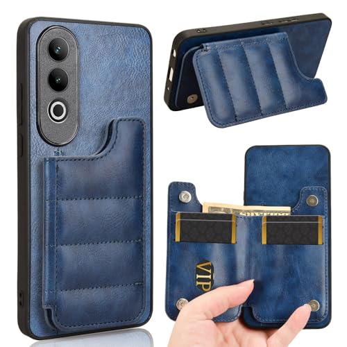 Jiajihua Case Compatible with Honor 90 Pro,Compatible with Honor 90 Pro 5G REP-AN00 [Card Holder][PU+PC+TPU] 3 in 1 Magnetic Clasp Cover Blue