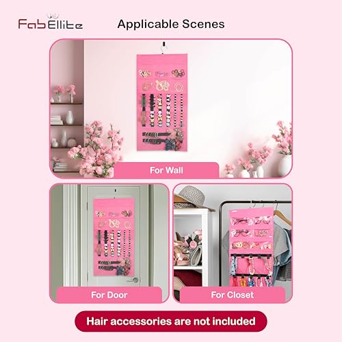 Image of FAB ELLITE Hair Bows Holder Wall Hanging | Large Capacity Soft Felt Organizer for Baby Hairbands & Clips | Girls' Hair Accessories Storage Rack | Decorative Kids Room Display (Pack of 1, Hair Bow)