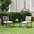 Bezseller 3 Piece Outdoor Patio Furniture Set, Patio Bistro Set Wicker Conversation Set, Modern Rattan Chair with Glass Coffee Table for Backyard, Porches, Poolside, Lawn and Balcony