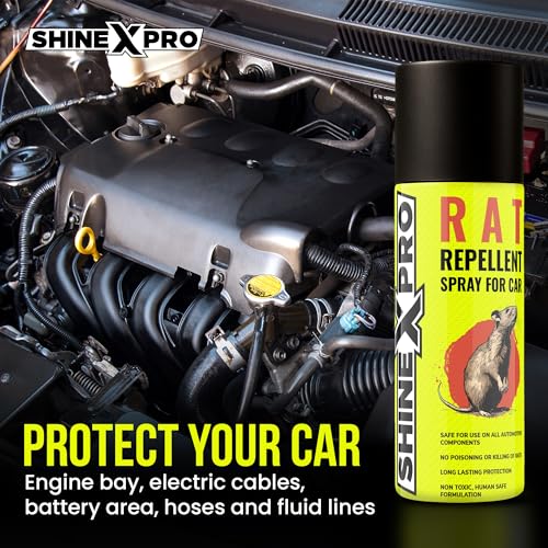 Image of ShineXPro Rat Repellent Spray for Car - Herbal-Enriched & Human Safe Rat Spray for Car Engine and Interior - No Kill, Only Repels Rodent Repellent for Car - 2X Stronger Car Rat Protector