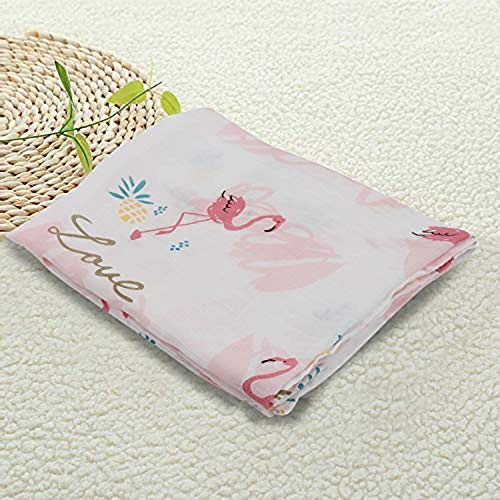 Image of Kassy Pop Printed 6 Layer Bamboo Muslin Blanket Cum Swaddling Towel for Baby, Toddlers | 70% Bamboo, 30% Cotton | AC Quilt, Multi-Purpose Blanket | Toxin Free | 110cm x 110cm (Ostrich Print)