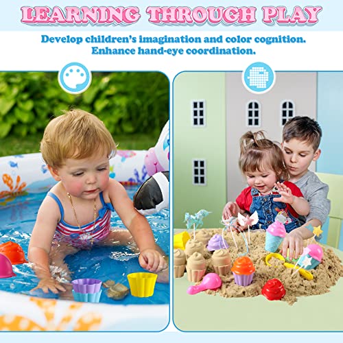 image for HAIMST Kids Beach Sand Toys Set - 33Pcs Beach Toys with Ice Cream Sand
