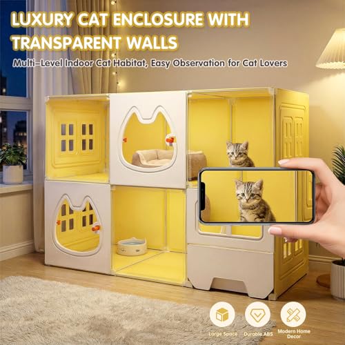 Nfnoyp 3 Tier DIY Indoor Cat Cage with Built-in Litter Box & Clear Window by Nfnoyp - Image 8