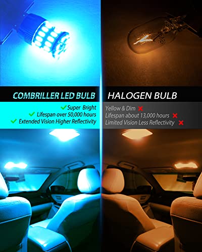 Combriller 194 Led Bulb Ice Blue, Error Free 194 168 Led Bulb T10 2825 W5W Led Interior Car Lights For Car License Plate Light, Dome Light, Dash Lights, Door Light, Trunk Cargo Light, Pack Of 2 #TOP1