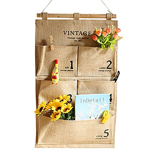 doitsa 1pcs Hängende funda creativo Lino Hanging Storage Bag pared colgantes Cover