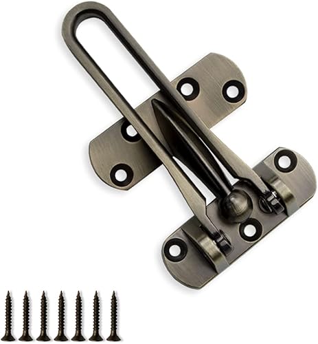 Cerradura de puerta Barra oscilante Protector de puerta 2-12" de alta seguridad para el hogar (negro)