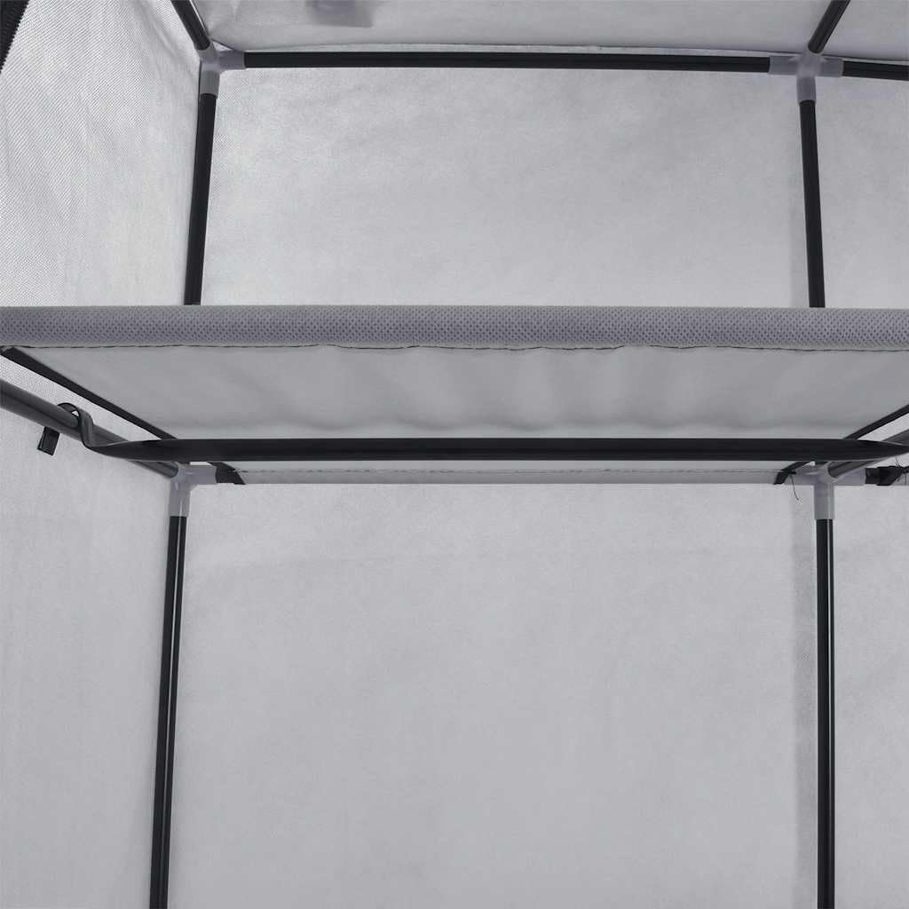 Stoffschrank Grau 150x45x175cm mit Fächern und Stangen | Tragbar, zusammenklappbar, Vliesstoff, feuchtigkeitsbeständige Eisenstangen, für Schlafzimmer
