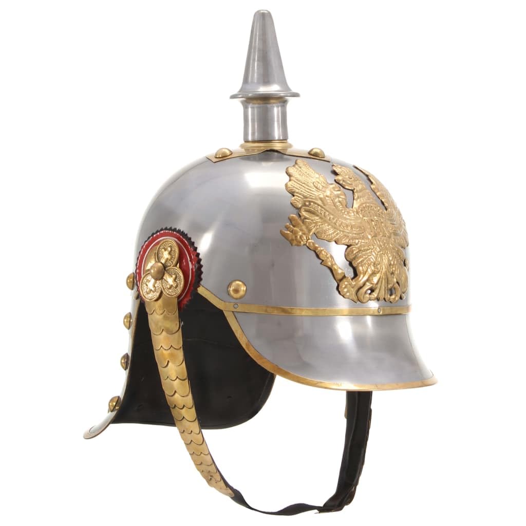 Genérico Réplica de Casco de Soldado prusiano Larp Acero Plateado,Arte y Ocio,Hobbies y Artes Creativas,Coleccionables,Armas coleccionables,Multicolor,1.74 kg,286226