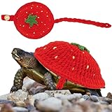 Tortoise Shell Strawberry Costume – Handmade Knitted Turtle Sweater with Adjustable Straps, Cute Pet Outfit for Photos & Parties, Tortoise Turtle Decoration Creative Gift (Medium, Strawberry)