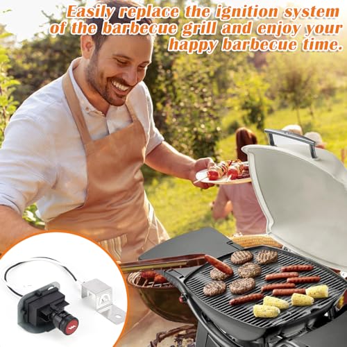 ELNLE Elektronischer Zünder-Kit Ersatz Für Weber Grill Q1200 Q220 80475 Gasgrill Ersatz Zündsatz, mit Vorderen Brennerknöpfen