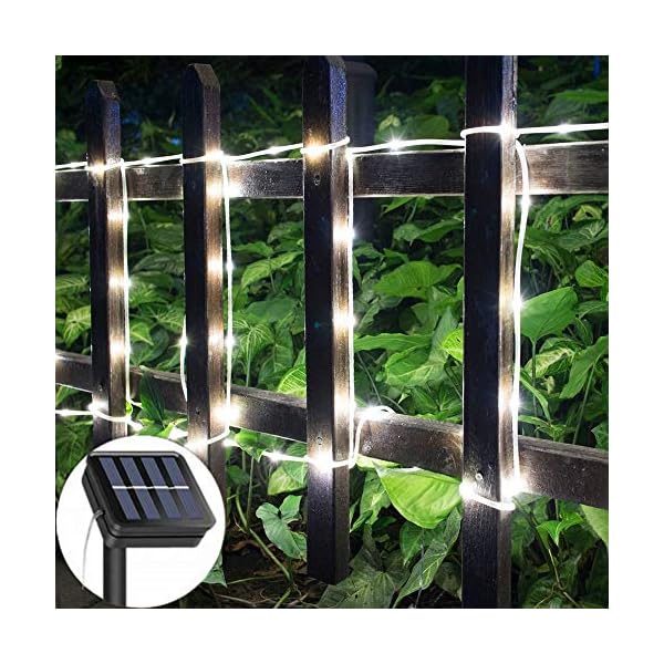 FANSIR Solar-Lichterkette für den Außenbereich, 8 Modi, 100 LEDs, solarbetrieben, wasserdicht, Kupferdraht, Lichterkette… – Bild 3