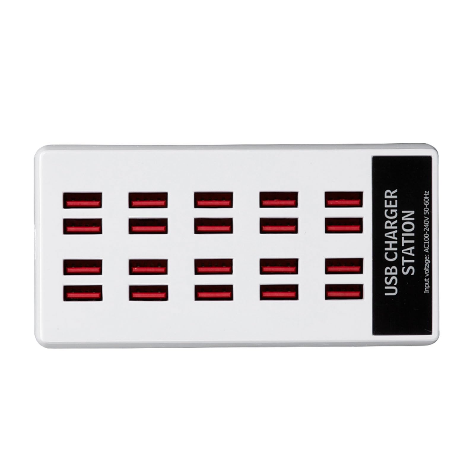Station de Charge USB, Station de Charge de Téléphone avec Chargeur de Bureau à Charge Rapide Station de Chargeur USB Haute Puissance 20 Ports Multiprise USB pour Une Charge