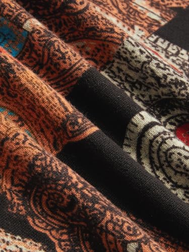 CIDER Maxi Skirt for Women Aztec Colorblock Mermaid Long Mid Waist Knit High Stretch Skirts for Women Trendy2