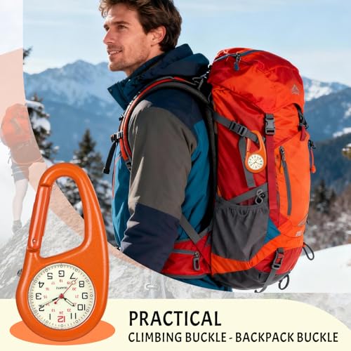 Reloj de montaña unisex de cuarzo con mosquetón y esfera luminiscente 6