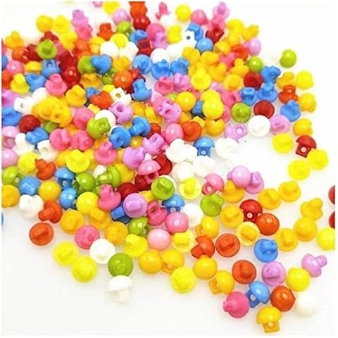 NIANXINN 100/300pcs/lot 6MM Resin Button, Assorted Colors Shapes Tiny 2 Holes Buttons, DIY Sewing Plastic Clothes Tools Garment Accessories Buttons (Color : #2, Size : 100pcs) Cover