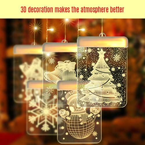 Btuty Decoração de luzes de cordas de cortina de LED para festa de Natal Efeito visual 3D com alimen