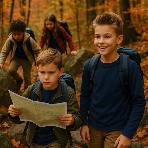 INGEAR Boys Long Sleeve Shirt - Soft Cotton Blend Crewneck Tee Breathable School Uniform & Casual Layering Piece Sizes 4-162