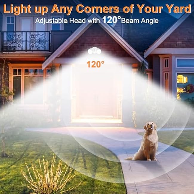 15W LED Flood Light 3000K/5000K Light Dual-Head Wall/Eave Mount White