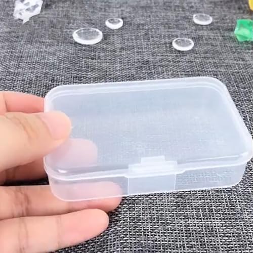 Image of 12Pcs Rectangular Mini Plastic Storage Containers (3.46 x 2.28 x 0.79 inch), Small Plastic Clear Beads Storage Containers Box for Beads, Small Items etc