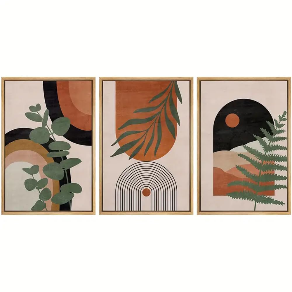 WBYZAC Botanical Posters-Canvas Print Wall Art Geometric Desert Palm Leaf Abstract Nature Illustrations Modern Art Nordic for Living Room Bedroom Office Decor-60 * 70cm*3PCS (No Frame)