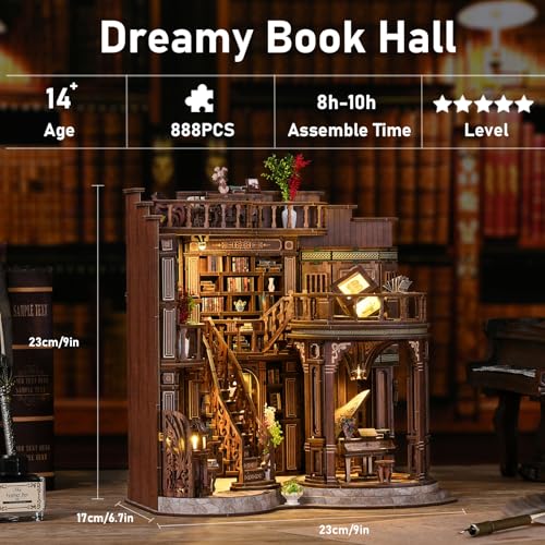Maison miniature puzzle 3D bois rétro pour sublimer votre bibliothèque - 3
