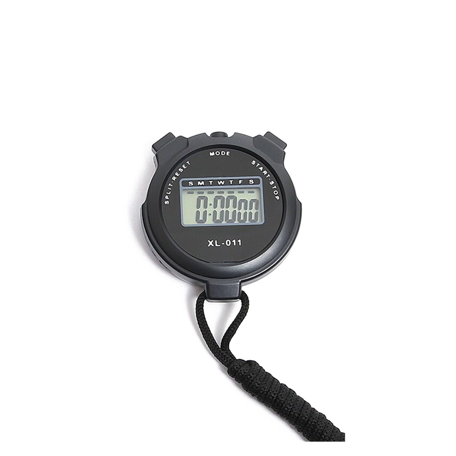 Cronometro digitale Calendario Allenamento giro Fitness Display LCD Sport all'aria aperta Sveglia Timer di corsa(Black)
