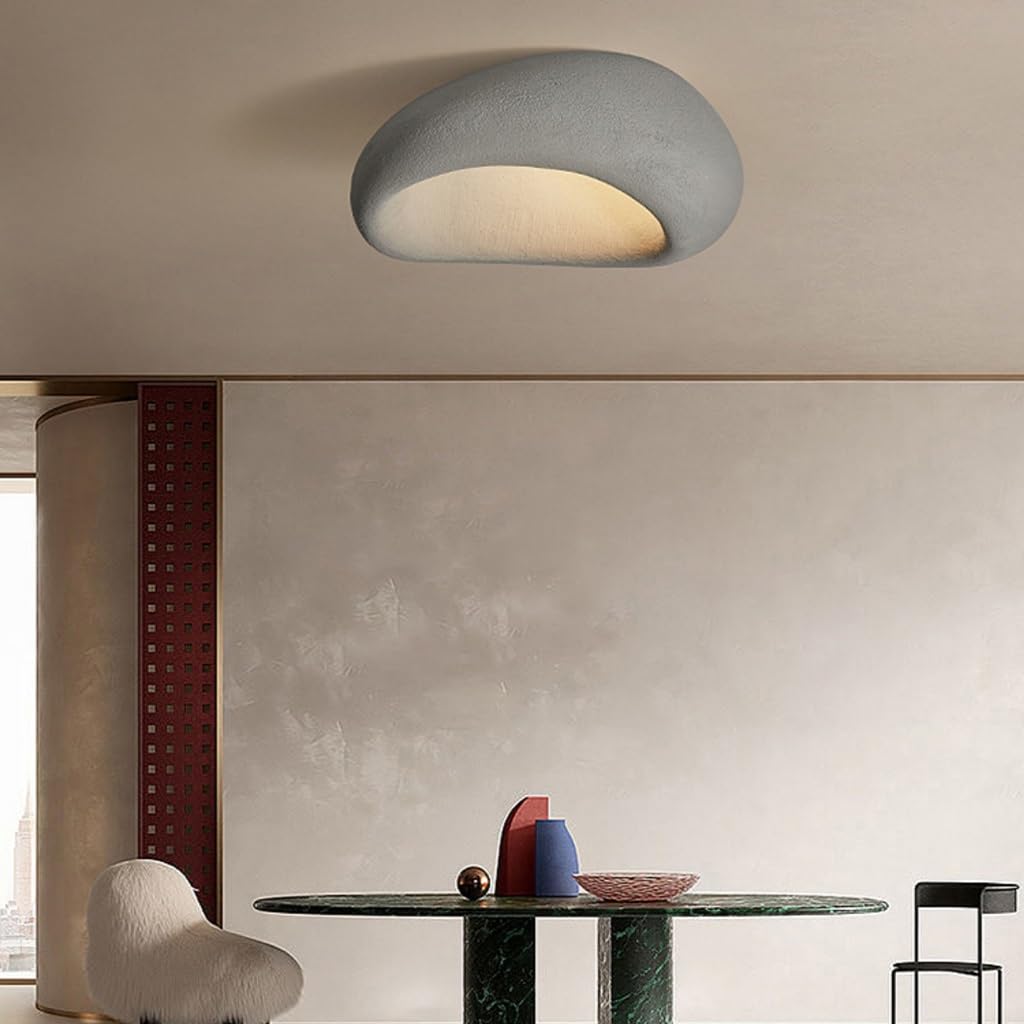 KXEcoLife Creative Simulated Stone Pendant Light, E27 Ceiling Fixture, Resin Lampshade, Ideal for Dining Room, Living Room & Bedroom Lighting (C, 50)