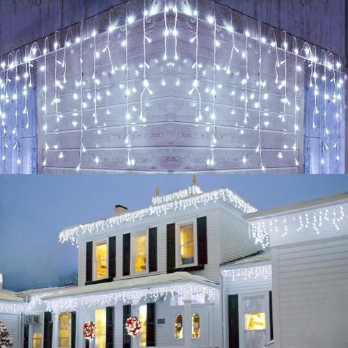 wisdom line Guirlandes Lumineuses pour Rideau de Douche, Étanches Blanc Chaud à Piles pour Salle de Bain Décoration Intérieure Extérieure (Blanc Chaud, 160)